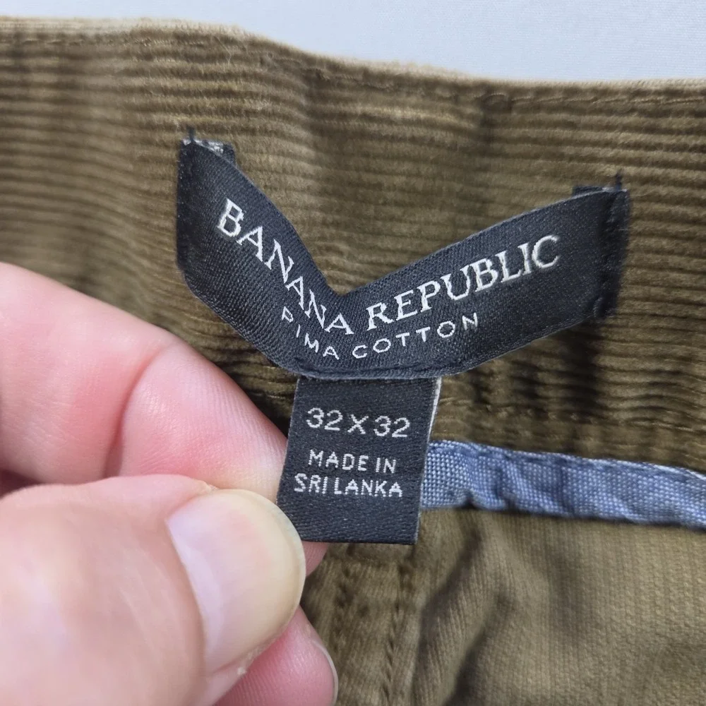 Banana Republic Mens Brown Pima Cotton Corduroy Pants Straight Leg 32x32